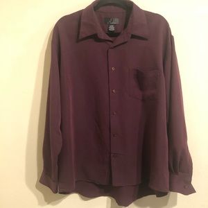 J Ferrar mens wine colored dress shirt